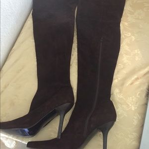 Bebe new Brown suede thigh high boots size 6